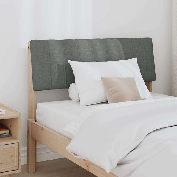 vidaXL Tapicerowane wezgłowie Ciemnoszary 90 cm Lite drewno sosnowe