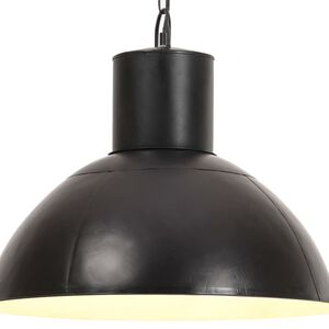 vidaXL Lampa wisząca, 25 W, czarna, okrągła, 48 cm, E27