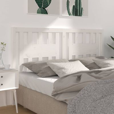 vidaXL Wezgłowie łóżka, białe, 146x4x100 cm, lite drewno sosnowe