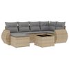 vidaXL 7-cz. zestaw wypoczynkowy do ogrodu, z poduszkami, beżowy