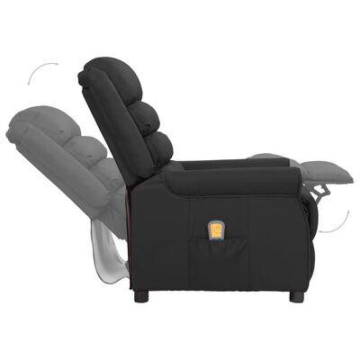 vidaXL Fotel masujący, czarny, sztuczna skóra