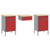 vidaXL Szafka robocza 10 pcs Czerwony Drewno inżynieryjne i stal