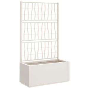 vidaXL Donica ogrodowa z kratką, biała, 80x36x140 cm, PP