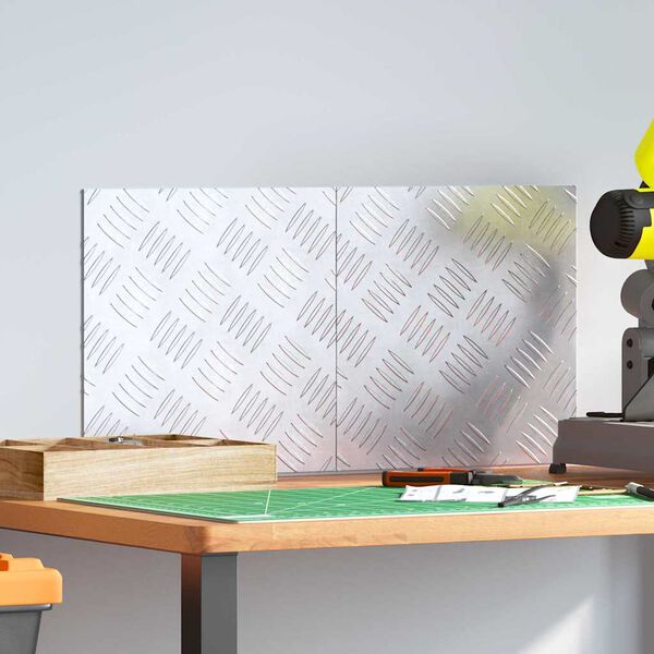 vidaXL Stopień Kwadrat 2 pcs Srebrny 30 x 30 cm Aluminium