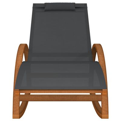 vidaXL Fotel bujany, szare tworzywo textilene i drewno topolowe
