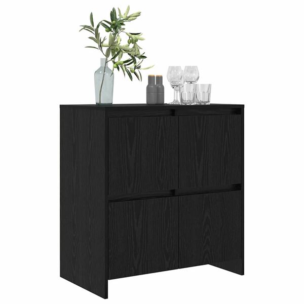 vidaXL Bufet Czarny Dąb 70 x 41 x 75 cm Materiał drewnopochodny