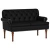 vidaXL Sofa dwuosobowa z guzikowym pikowaniem Czarny 120 x 65 x 77 cm