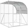 vidaXL Kurnik srebrny 200 x 200 x 215 cm Stal ocynkowana