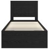 vidaXL Ramka ł&oacute;żka Z zagł&oacute;wkiem Czarny 75 x 190 cm Lite drewno sosnowe