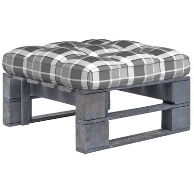 vidaXL Ogrodowy stołek z palet, impregnowane na szaro drewno sosnowe