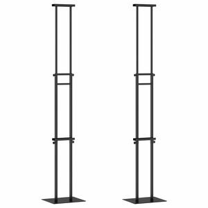 vidaXL Stoiska na targi 2 szt. Czarny 30 x 23,5 x 210 cm Stal