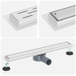 vidaXL Odpływ prysznicowy 2 w 1 z syfonem 360&deg; Srebrny 60 cm