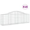 vidaXL Kosze gabionowe, 18 szt, 200x30x60/80 cm, galwanizowane żelazo