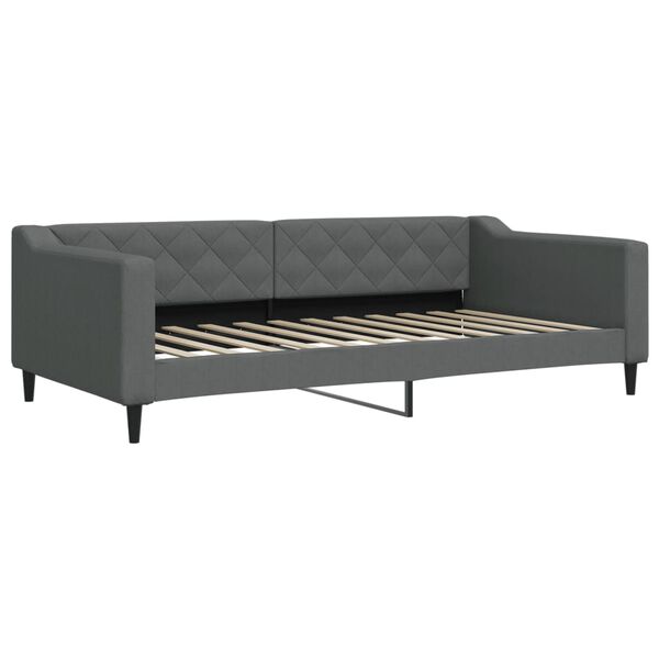 vidaXL Sofa rozsuwana z szufladami, ciemnoszara, 100x200 cm, tkanina