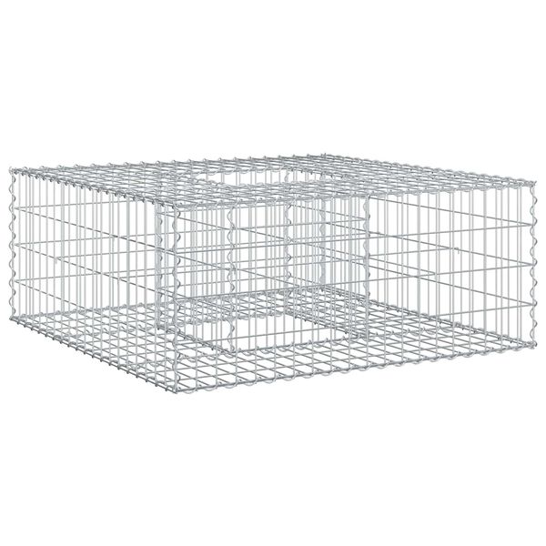 vidaXL Podniesione ł&oacute;żko gabionowe Srebrny 100 x 100 x 40 cm
