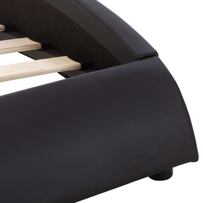 vidaXL Rama łóżka z LED, czarna, sztuczna skóra, 100 x 200 cm