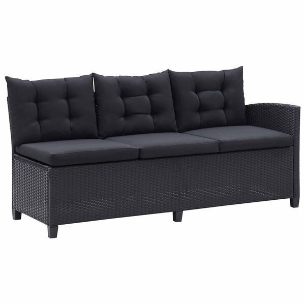 vidaXL Zestawy mebli ogrodowych Czarny polirattan