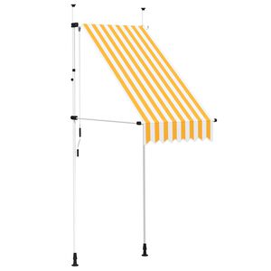 vidaXL Markiza zwijana ręcznie, 100 cm, pomarańczowo-białe pasy