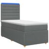 vidaXL Ł&oacute;żko z box spring LED z materacem ciemnoszary 100 x 200 cm