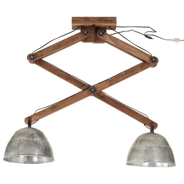 vidaXL Lampa sufitowa 25 W, srebro vintage, 29x18x85 cm, E27