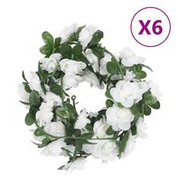 vidaXL Sztuczne girlandy kwiatowe, 6 szt., białe, 240 cm