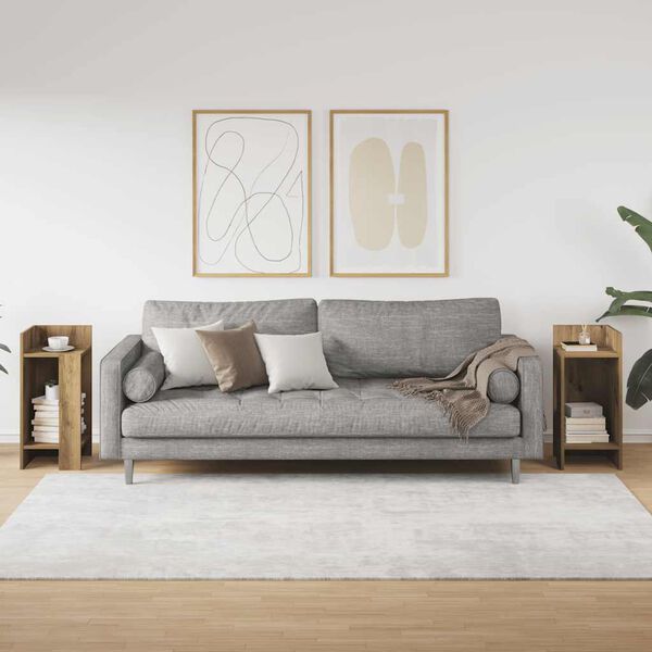 vidaXL Stoliki boczne 2 szt. z p&oacute;łką, dąb artisan, 25,5x27x60 cm