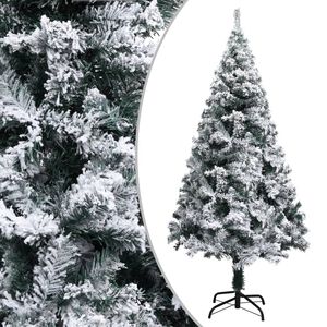 vidaXL Sztuczna choinka, ośnieżona, zielona, 150 cm, PVC