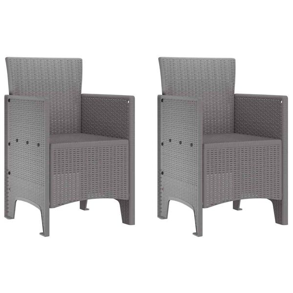 vidaXL Krzesło Ogrodowe 2 pcs Jasnoszary 53 x 49 x 85 cm PP