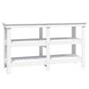 vidaXL Stolik roboczy, biały, 142,5x50x80 cm, lite drewno sosnowe