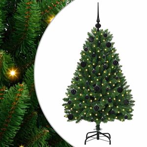 vidaXL Sztuczna choinka 120 cm 150 LED Ciepła biel PVC i stal zielony