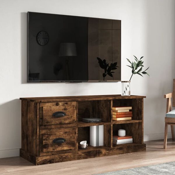 vidaXL Szafka pod TV, przydymiony dąb, 102x35,5x47,5 cm