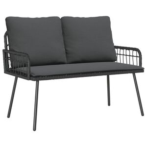 vidaXL Ławka ogrodowa z poduszką Antracyt 114 x 64 x 90cm Stal