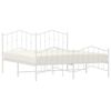 vidaXL Metalowa rama ł&oacute;żka z wezgłowiem i zan&oacute;żkiem,&nbsp;biała, 160x200 cm