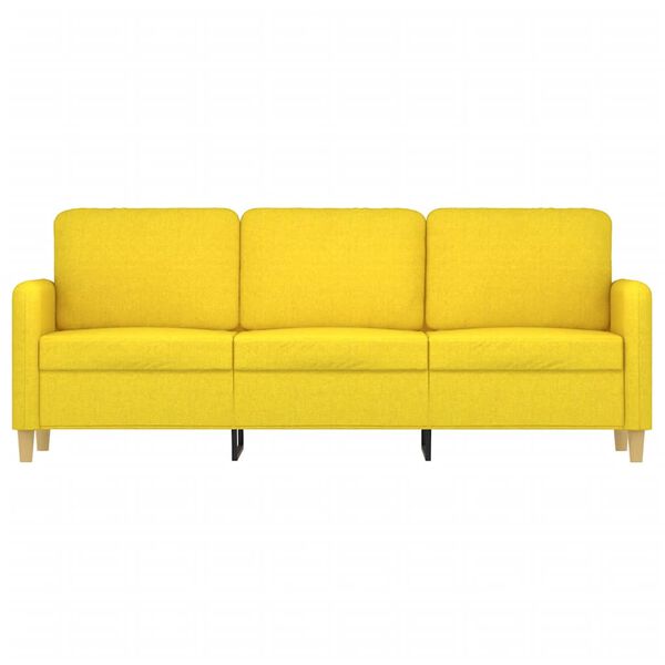 vidaXL Sofa 3-osobowa, jasnoż&oacute;łta, 180 cm, tapicerowana tkaniną