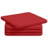 vidaXL Poduszki na siedziska 4 pcs Czerwony 40 x 40 x 3 cm tkanina