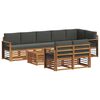 vidaXL Zestawy sof 9 pcs Naturalny i Antracytowy Lite Drewno Akacji