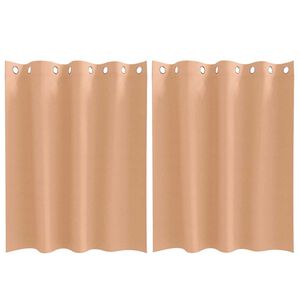 vidaXL Firany blackout z k&oacute;łkami 2 pcs Jasny Brąz 140 x 140 cm