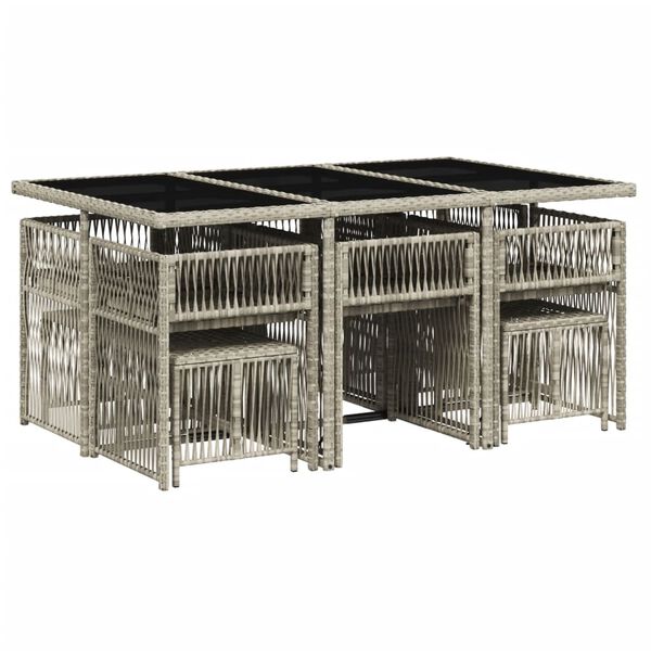 vidaXL 11-cz. zestaw mebli do ogrodu z poduszkami jasnoszary rattan PE