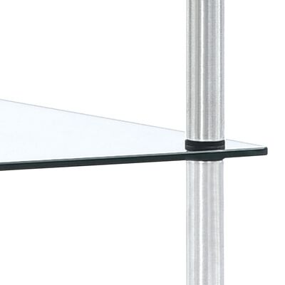 vidaXL 4-poziomowa półka, przezroczysta, 40x40x100 cm, szkło hartowane