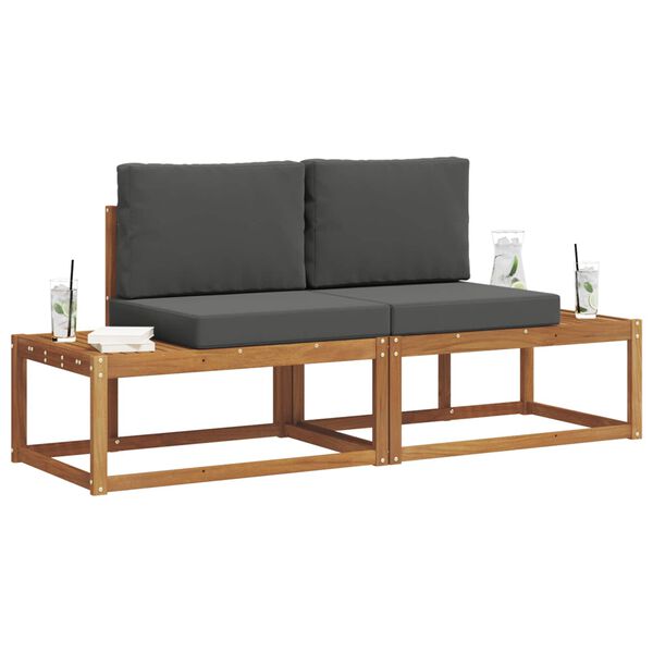 vidaXL Zestaw sof na zewnątrz z poduszką 2 pcs Naturalny