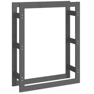 vidaXL Stojak na drewno opałowe, szary, 80x25x100 cm, drewno sosnowe