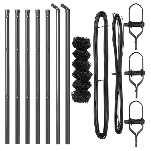 vidaXL Słupek ogrodzeniowy. Szary 10 x 0,4 m (siatka 60 x 60 mm)