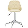 vidaXL Obrotowe krzesło stołowe, kremowe, obite sztuczną sk&oacute;rą
