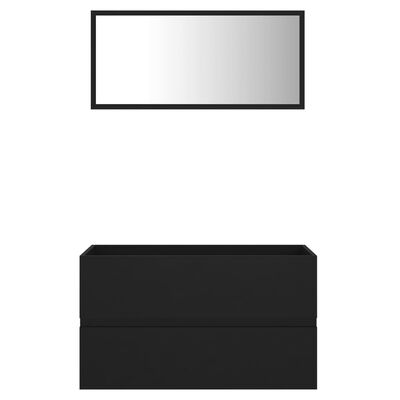vidaXL 2-częściowy zestaw mebli łazienkowych, czarny, płyta wiórowa