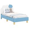 vidaXL Stelaż ł&oacute;żka dla malucha z oparciem niebieski 70 x 140 cm PU