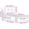 vidaXL Ramka łóżka z tapicerowanym wezgłowiem Ciemnoszary 100 x 200 cm