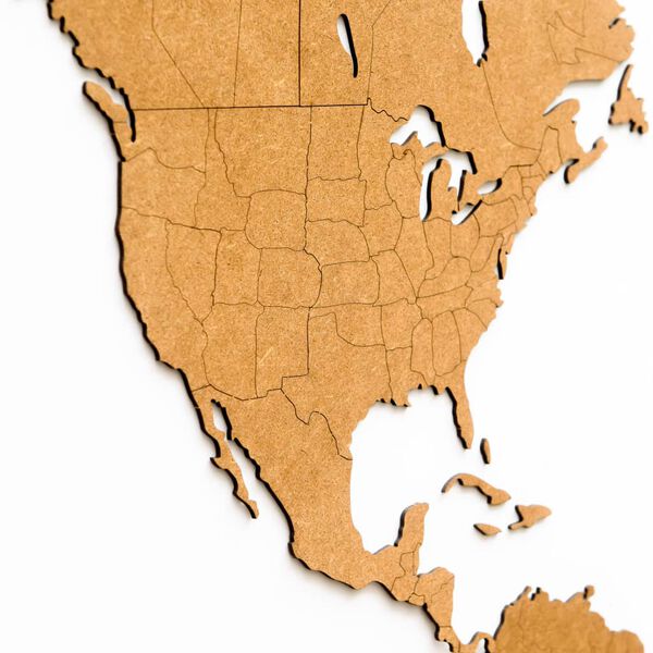 MiMi Innovations Drewniana mapa świata Luxury, brązowa, 180x108 cm