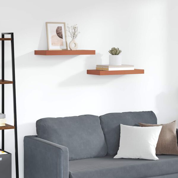 vidaXL P&oacute;łka ścienna z przechowywaniem 2 pcs Czerwony 50 x 23 x 4 cm