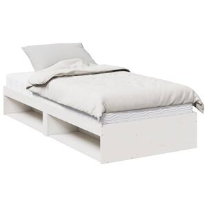 vidaXL Ł&oacute;żko dzienne z materacem białe 100x200 cm lite drewno sosnowe