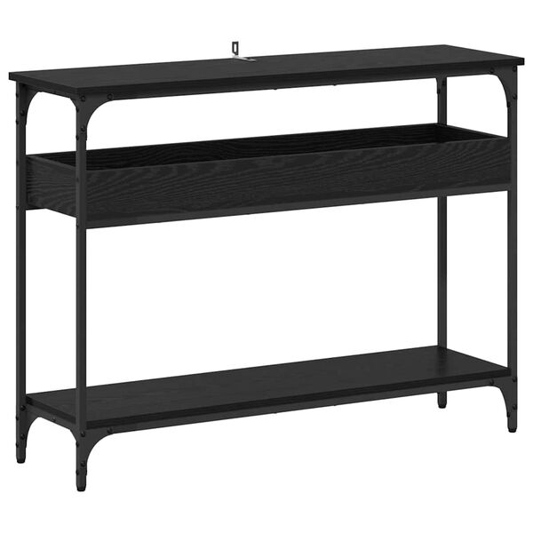 vidaXL Konsola Czarny dąb 100 x 29 x 75 cm Materiał drewnopochodny